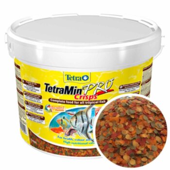 Основной корм для всех рыб Tetra Min Pro Crisps, ведро 10 л. Основной, ежедневный корм для всех видов аквариумных рыб в виде чипсов.