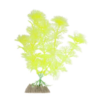 Растение Glofish флуоресцентное желтое 15,24 см. Растение - декорация с GLO-эффектом, ярко светится в голубом и УФ-свете (черные диоды).