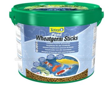 Корм осенне-зимний для прудовых рыб Тetra Pond Wheatgerm Sticks, ведро 10 л. Корм для прудовых рыб, осенне-зимний в виде плавающих палочек для здорового питания.