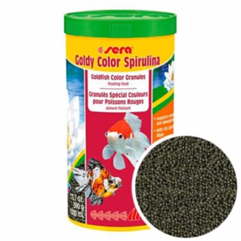 Корм для золотых рыб Sera Goldy Color Spirullina, банка 1000 мл. Корм для яркости окраски золотых рыб с спирулиной