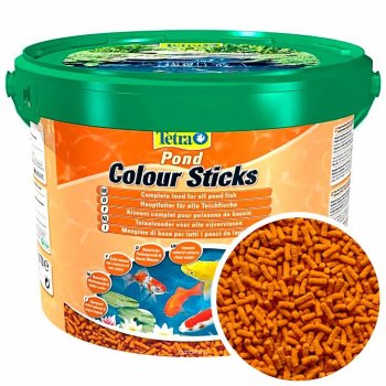 Корм для окраса всех прудовых рыб Tetra Pond Colour Stick, ведро 10 л. Корм для прудовых рыб способствующий окрасу рыб в, виде плавающих на поверхности воды палочек.