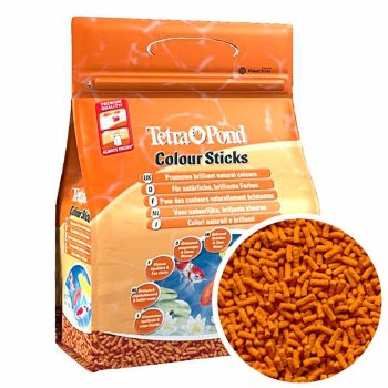 Корм для окраса всех прудовых рыб Tetra Pond Colour Stick, мешок 4 л. Корм для прудовых рыб способствующий окрасу рыб в, виде плавающих на поверхности воды палочек.