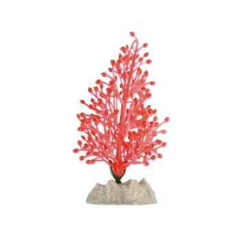 Растение Glofish флуоресцентное оранжевое 13 см. Растение - декорация с GLO-эффектом, ярко светится в голубом и УФ-свете (черные диоды).
