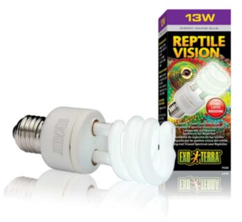 Лампа Reptile Vision 13Вт Exo Terra Лампы серии Reptile Vision разработаны с учетом потребностей глаз рептилии, в результате рептилии воспринимают окружающую среду в более естественном освещении. 
