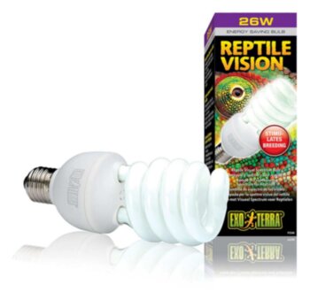 Лампа Reptile Vision 26Вт Exo Terra Лампы серии Reptile Vision разработаны с учетом потребностей глаз рептилии, в результате рептилии воспринимают окружающую среду в более естественном освещении. 