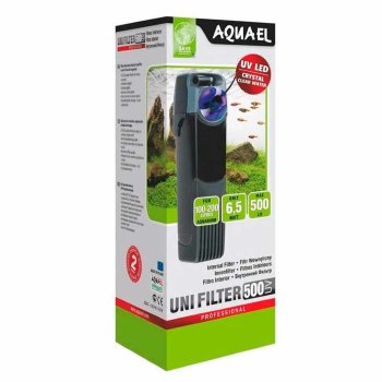 Фильтр внутренний с стерилизатором Aquael Unifilter UV 500 Внутренний фильтр Aquael Unifilter UV 500, для аквариума 100 - 200 литров. С регулировкой потока, наполнителями, с функцией насыщения воды кислородом, УФ стерилизатором. Готов к работе!